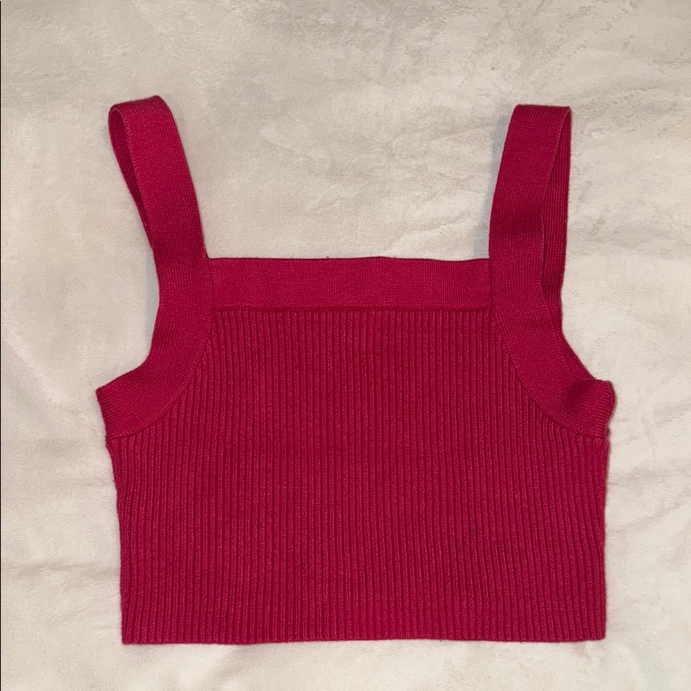 Elegant Red Knit Tank Top
